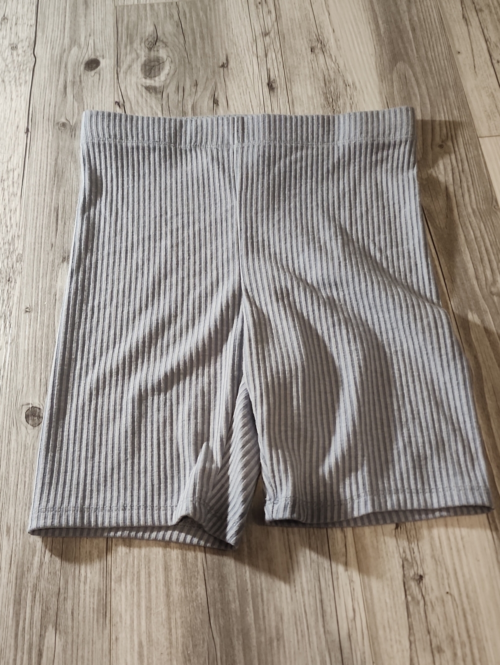 Fashion Nova Ribbed High-Waist Bike Shorts in Light Blue